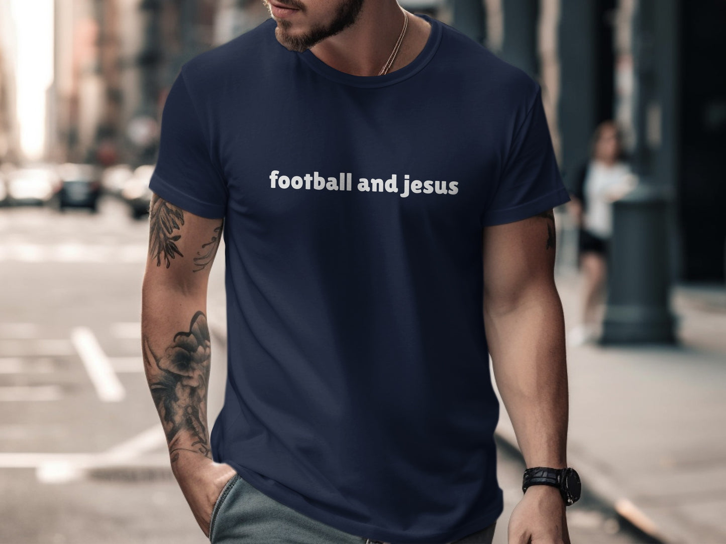 Football and Jesus Graphic T-shirt Casual Wear product type