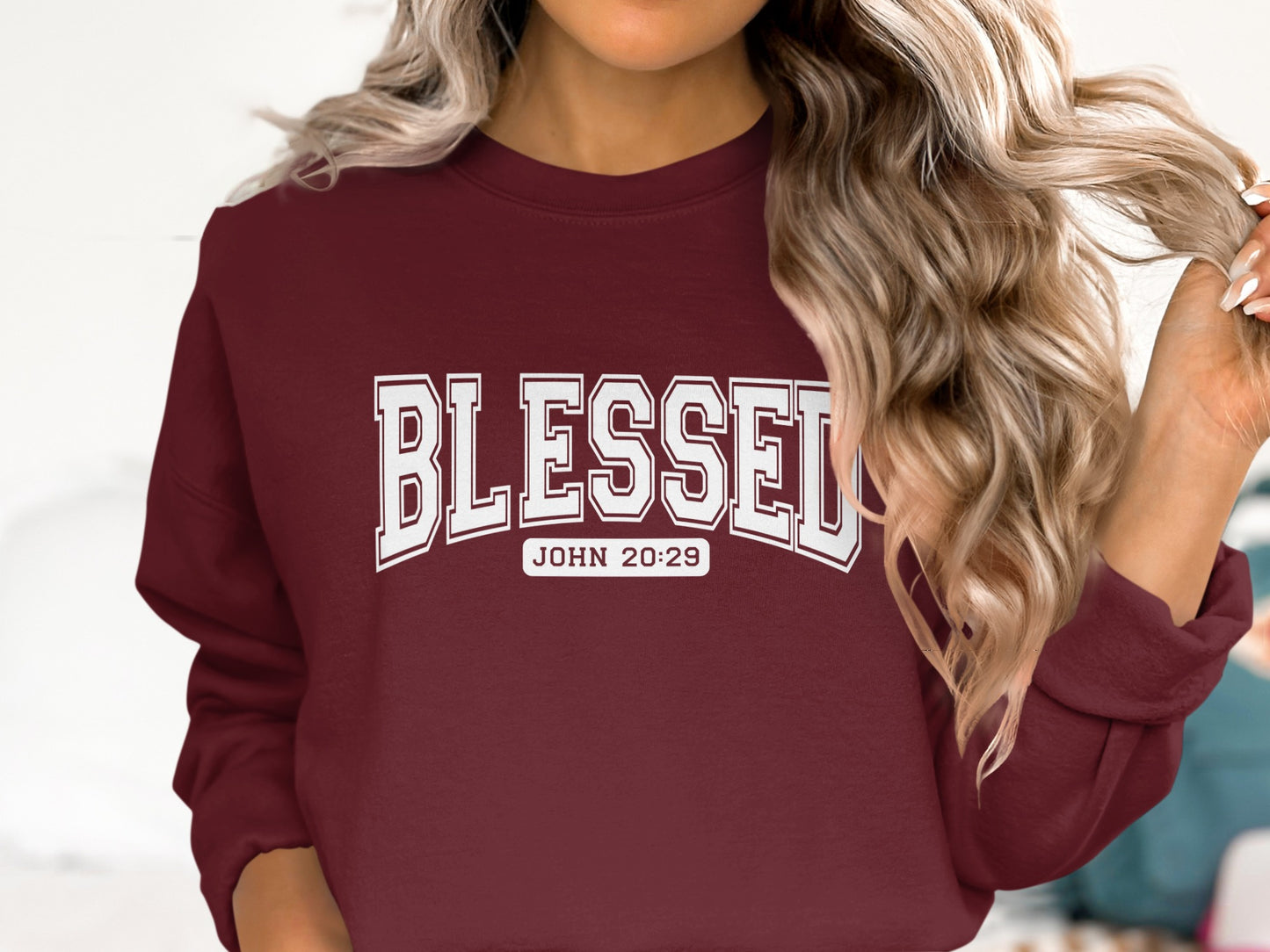 Blessed John 20:29 Graphic Sweatshirt Casual Wear