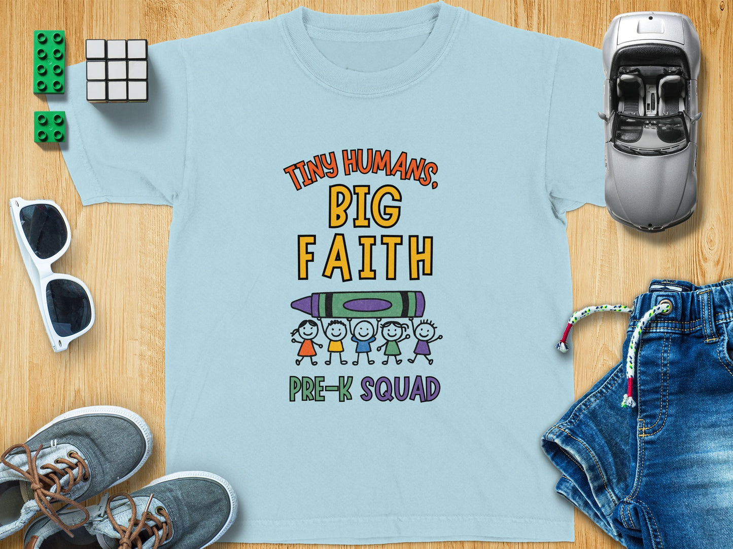Tiny Humans Big Faith Pre K Squad T-shirt
