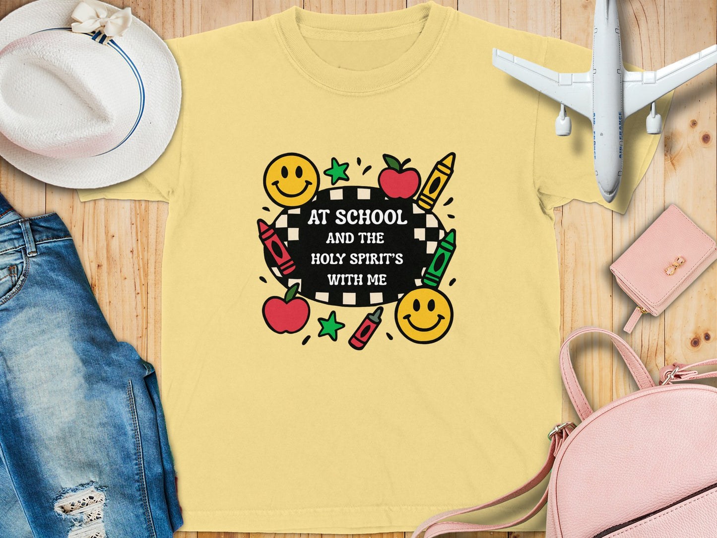 At School and The Holy Spirit's With Me Shirt