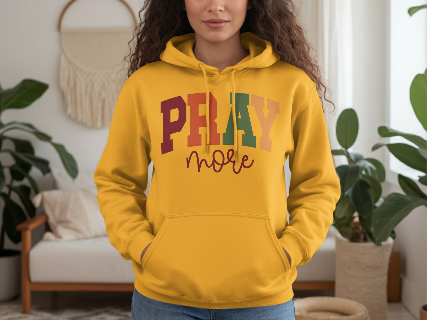 Play More Yellow Hoodie Casual Wear
