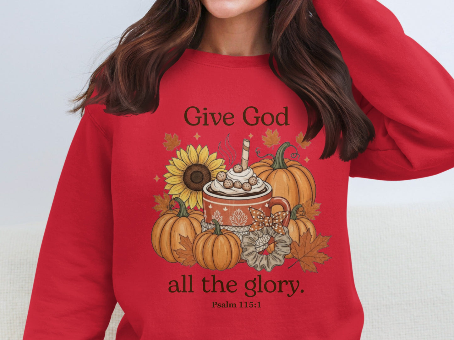 Give God All The Glory With Autumn Design Sweatshirt