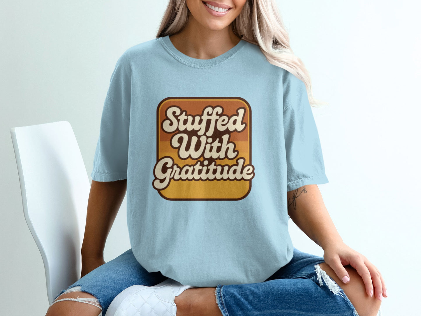Stuffed With Gratitude Graphic Tee Shirt