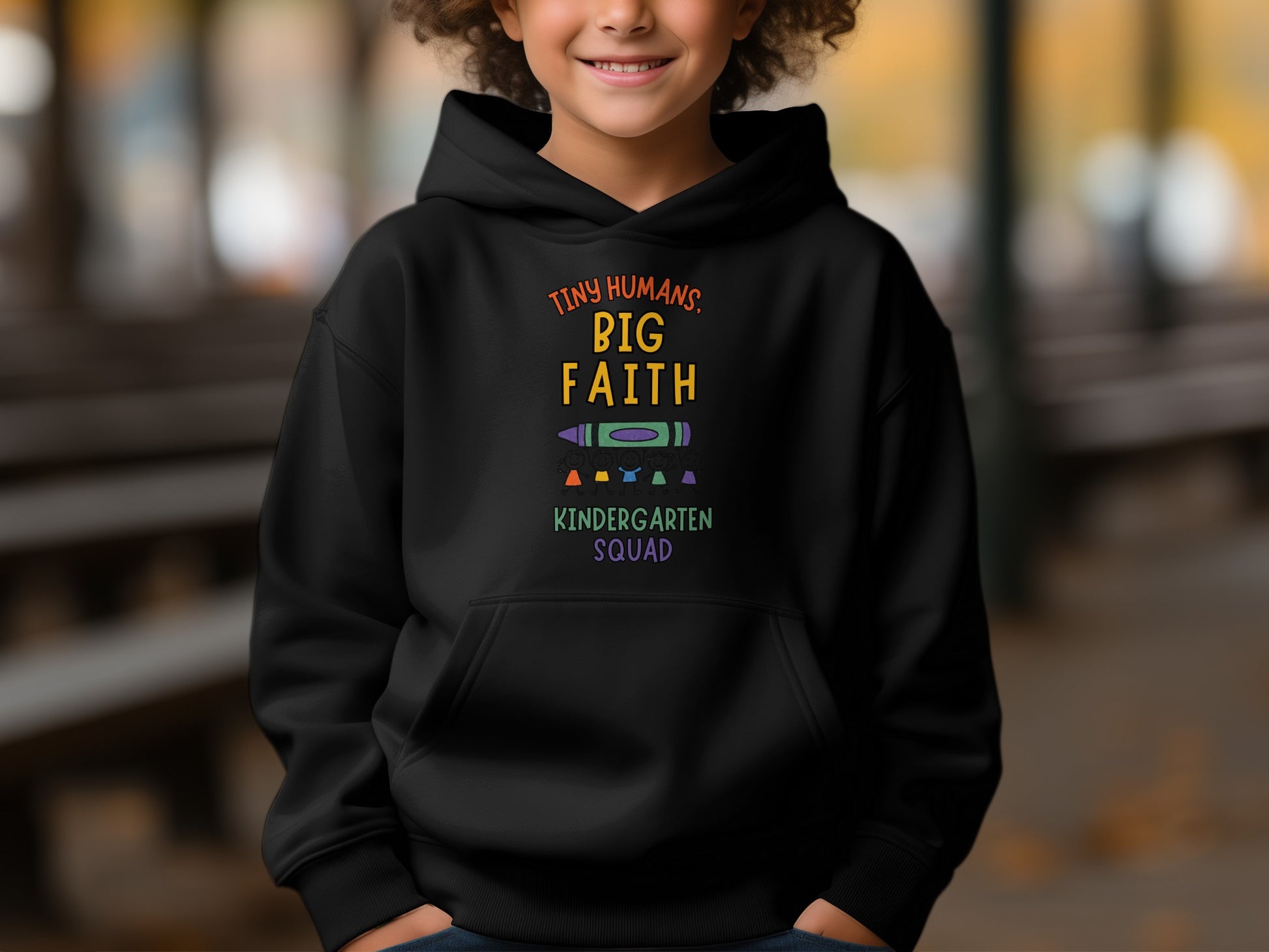 Tiny Humans Big Faith Kindergarten Squad Hoodie