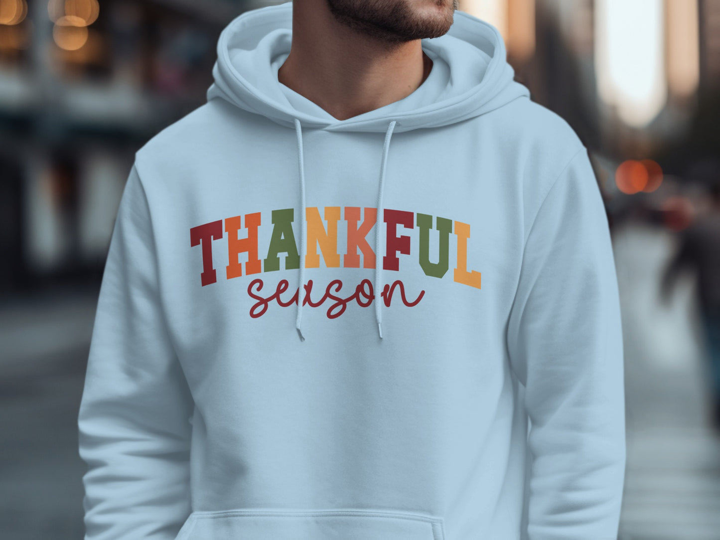 Thankful Season Colorful Letters Hoodie Product