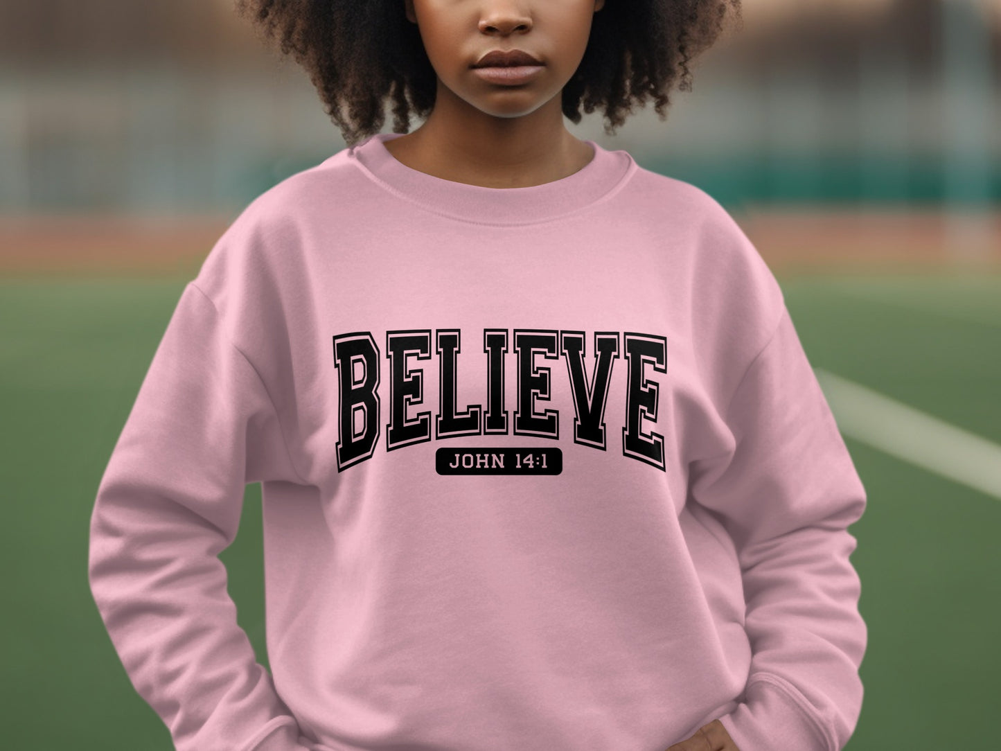 Believe John 14:1 Graphic Sweatshirt Apparel