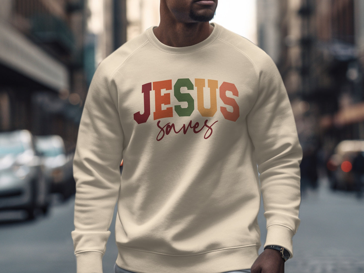 Jesus Saves Inspirational Streetwear Sweatshirt