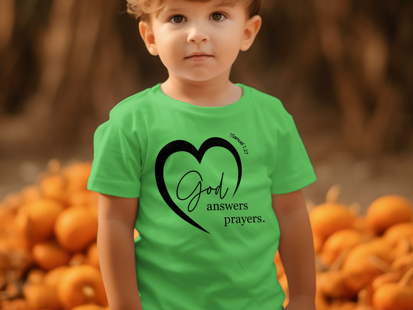 God Answers Prayers Heart Design Toddler T-shirt