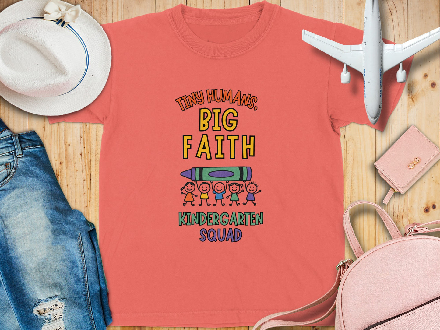 Tiny Humans Big Faith Kindergarten Squad Shirt