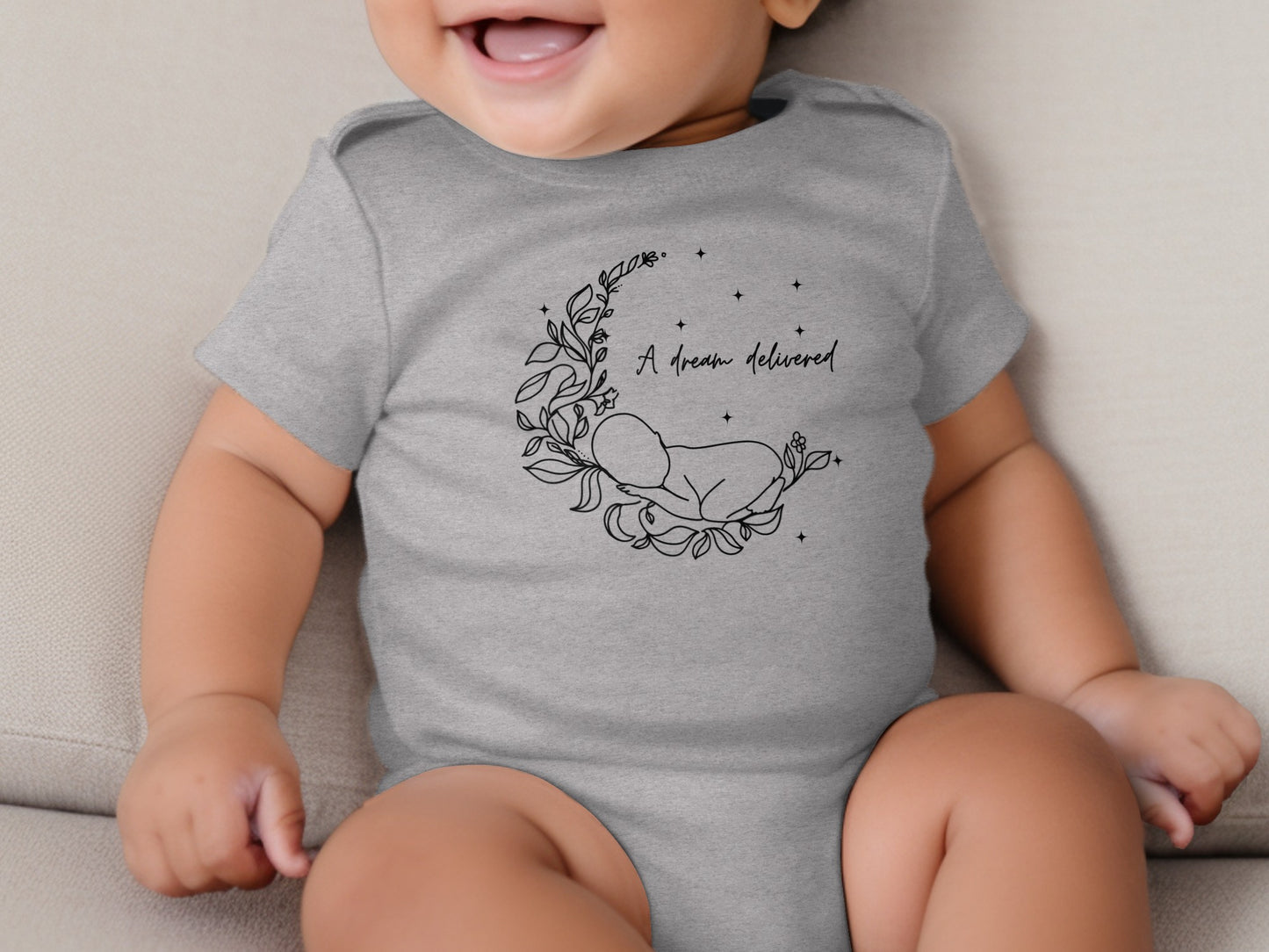 A Dream Delivered Printed Baby Onesie