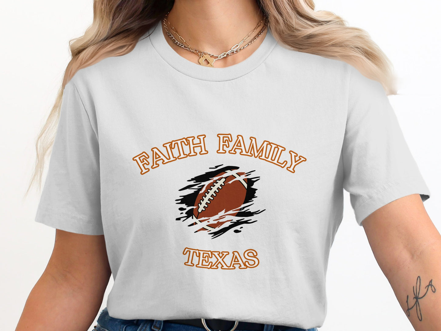 Faith Family Texas Football T-Shirt Outfit