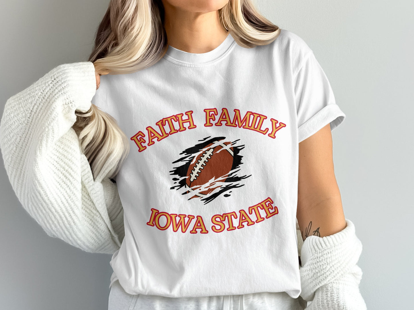 Faith Family Iowa State Football Graphic T-shirt