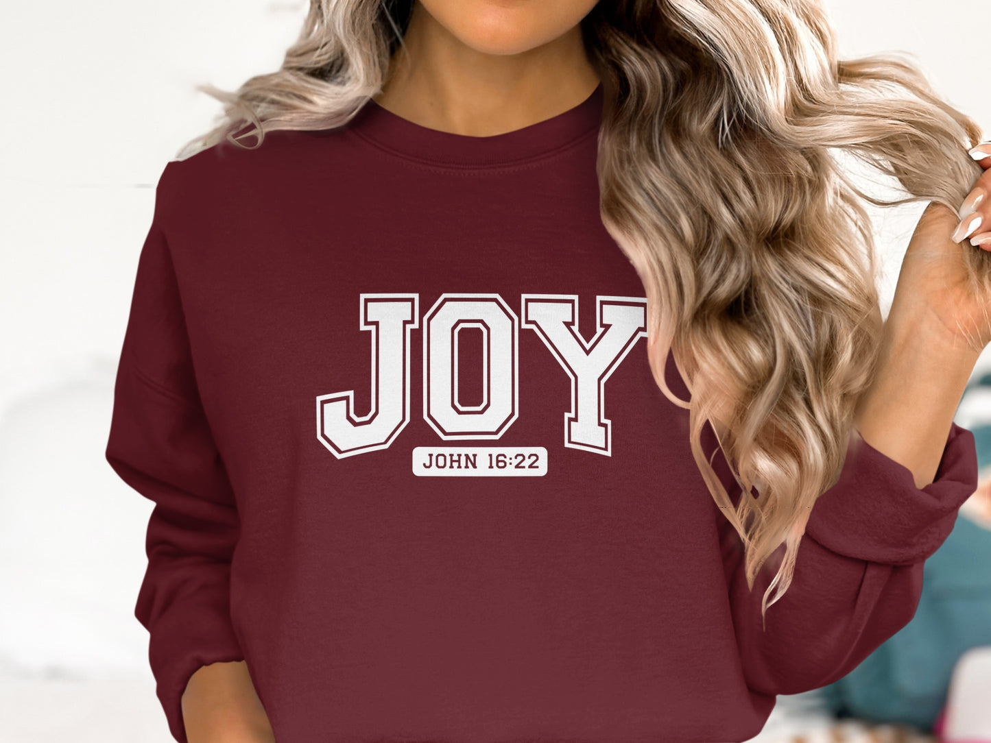 Cheerful JOY John 16:22 Statement Sweatshirt