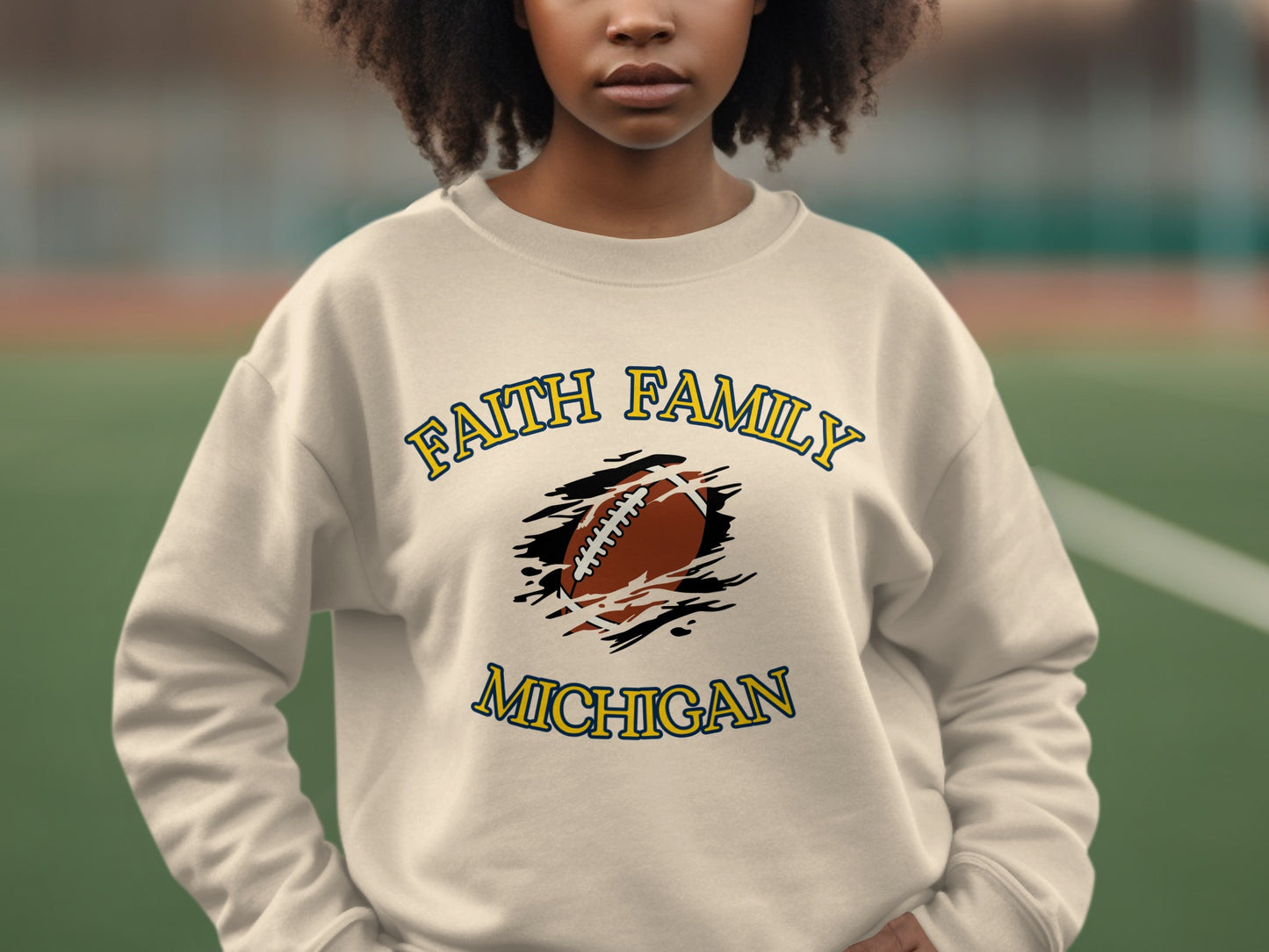 Faith Family Michigan Football Sweatshirt product