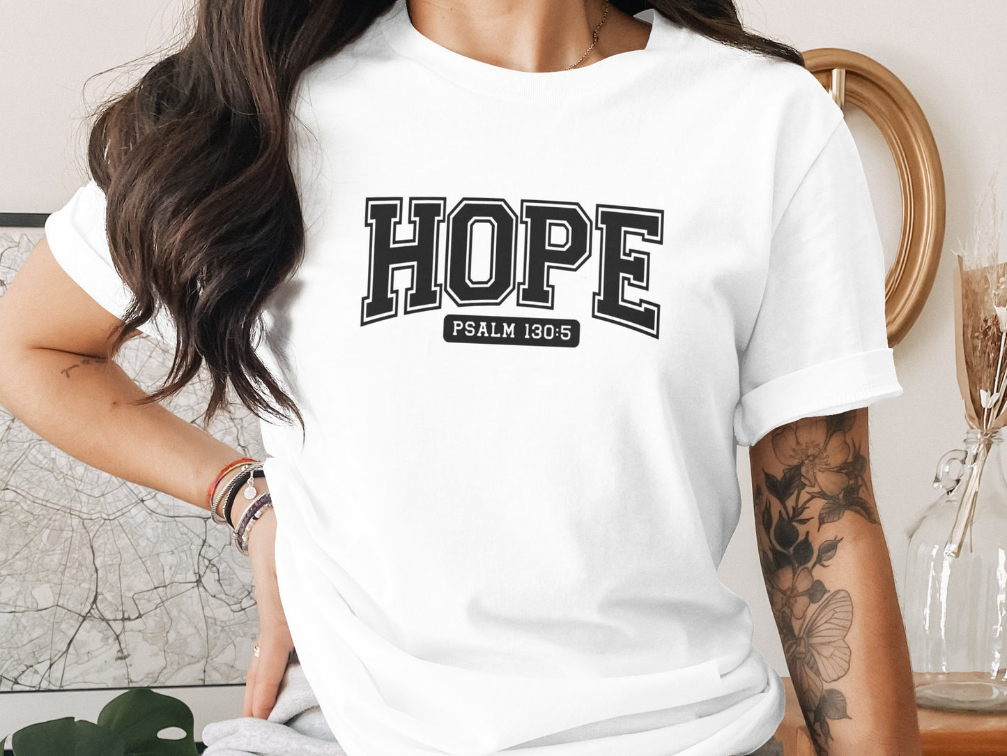 Inspirational HOPE Psalm 130 5 T-Shirt for Uplifting Wear