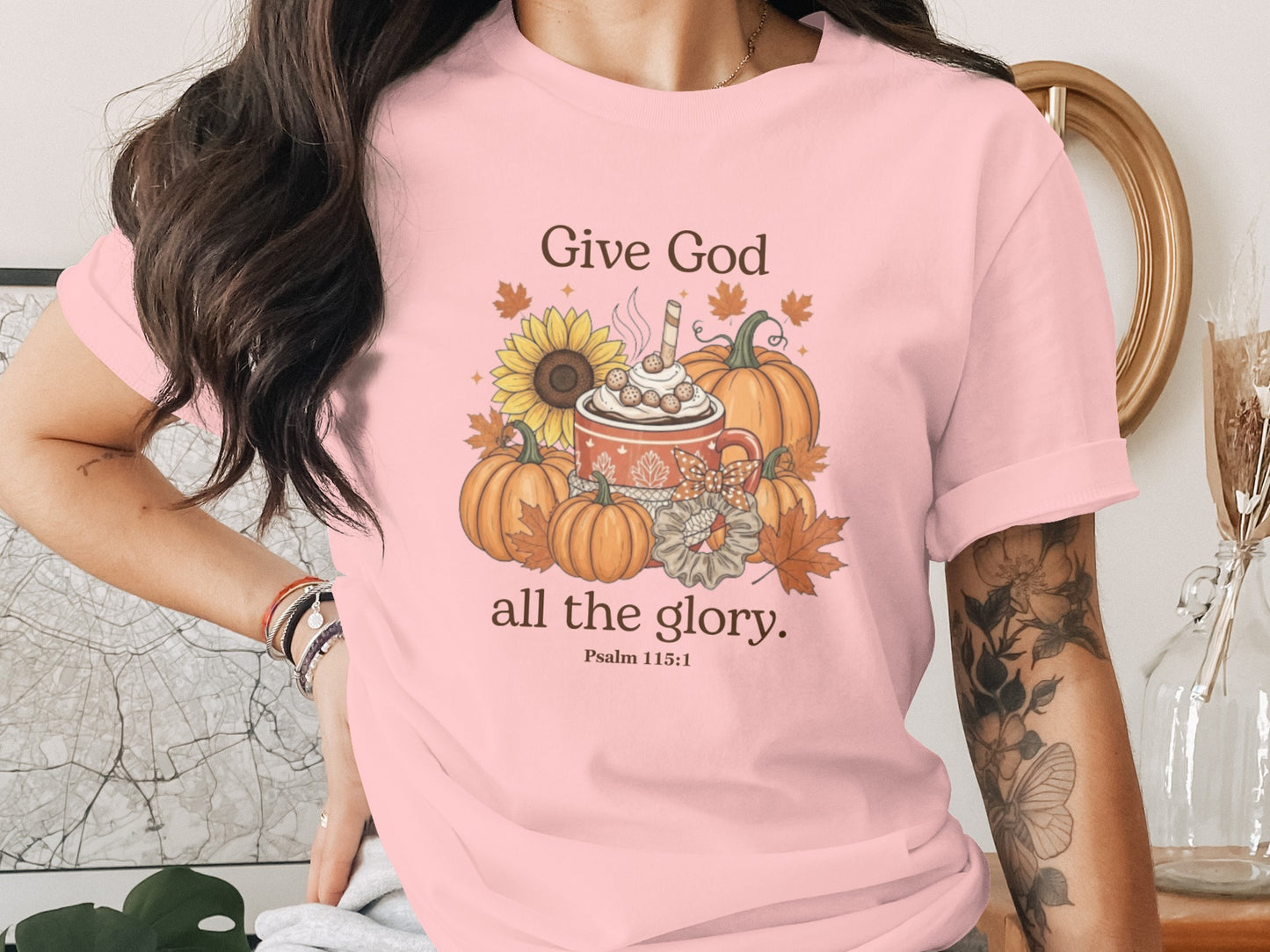 Give God All The Glory Pumpkin Coffee T-Shirt