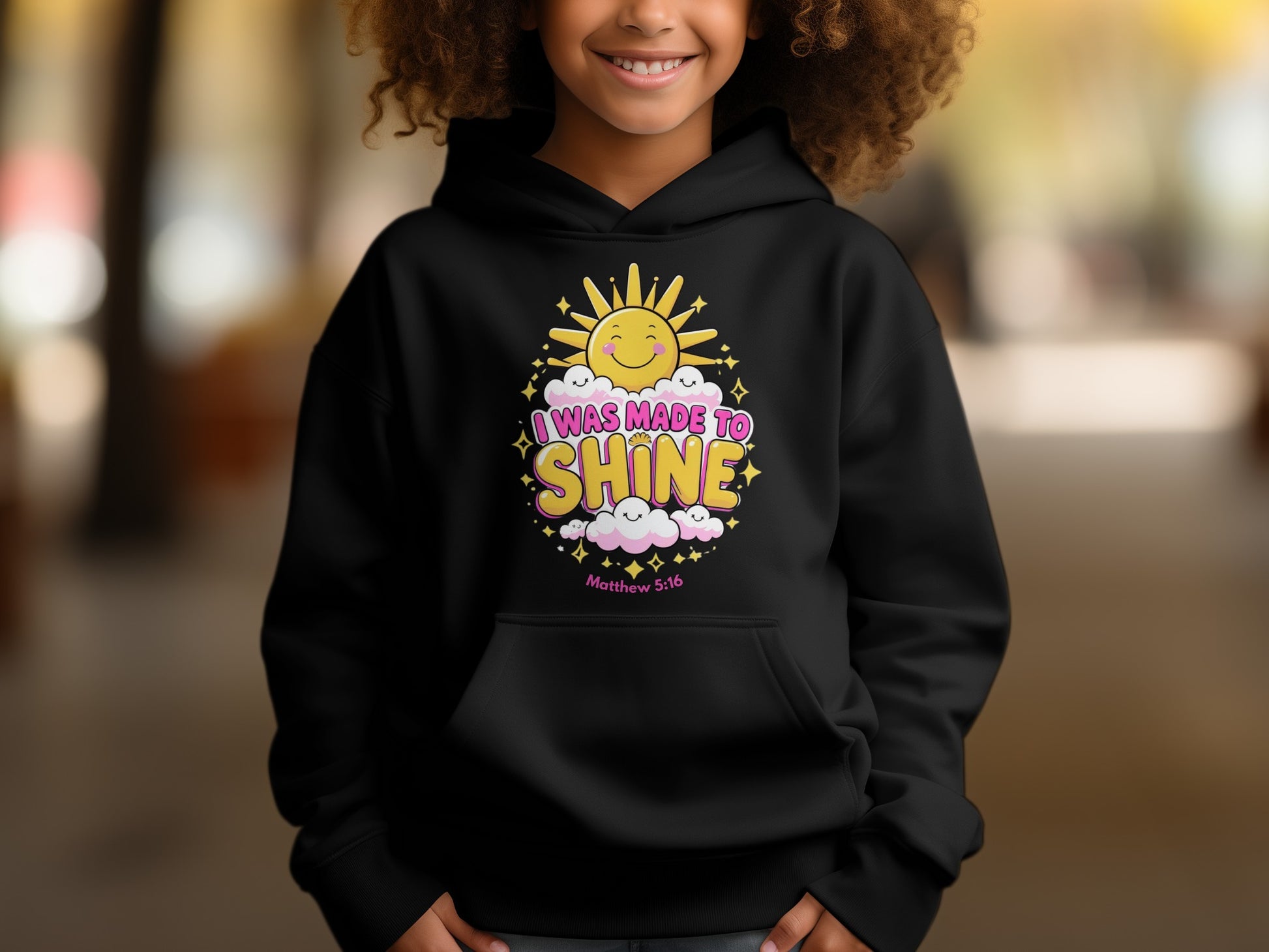 I Was Made to Shine Graphic Hoodie for Kids