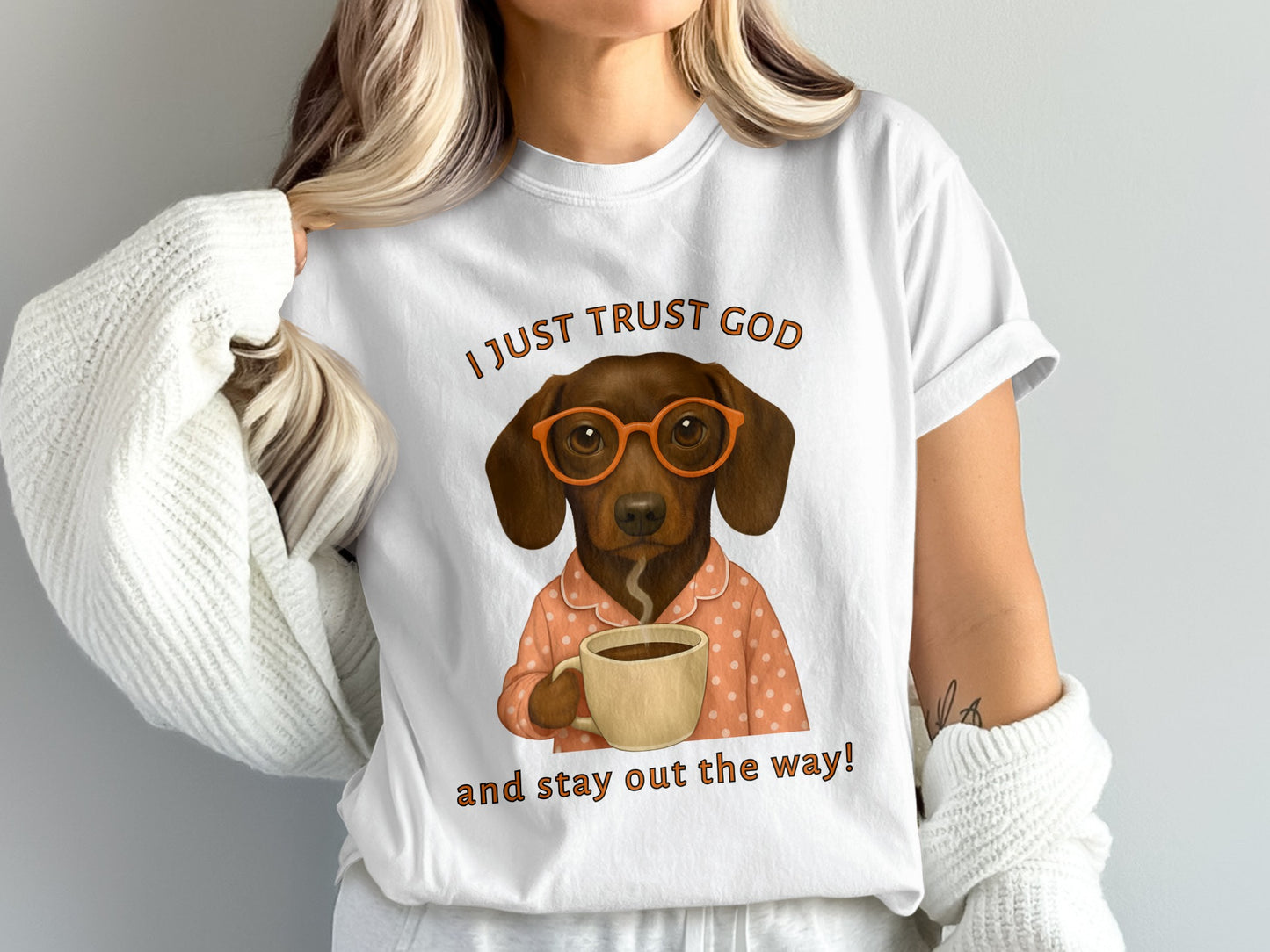 I Just Trust God and Stay Out the Way Dog T-shirt