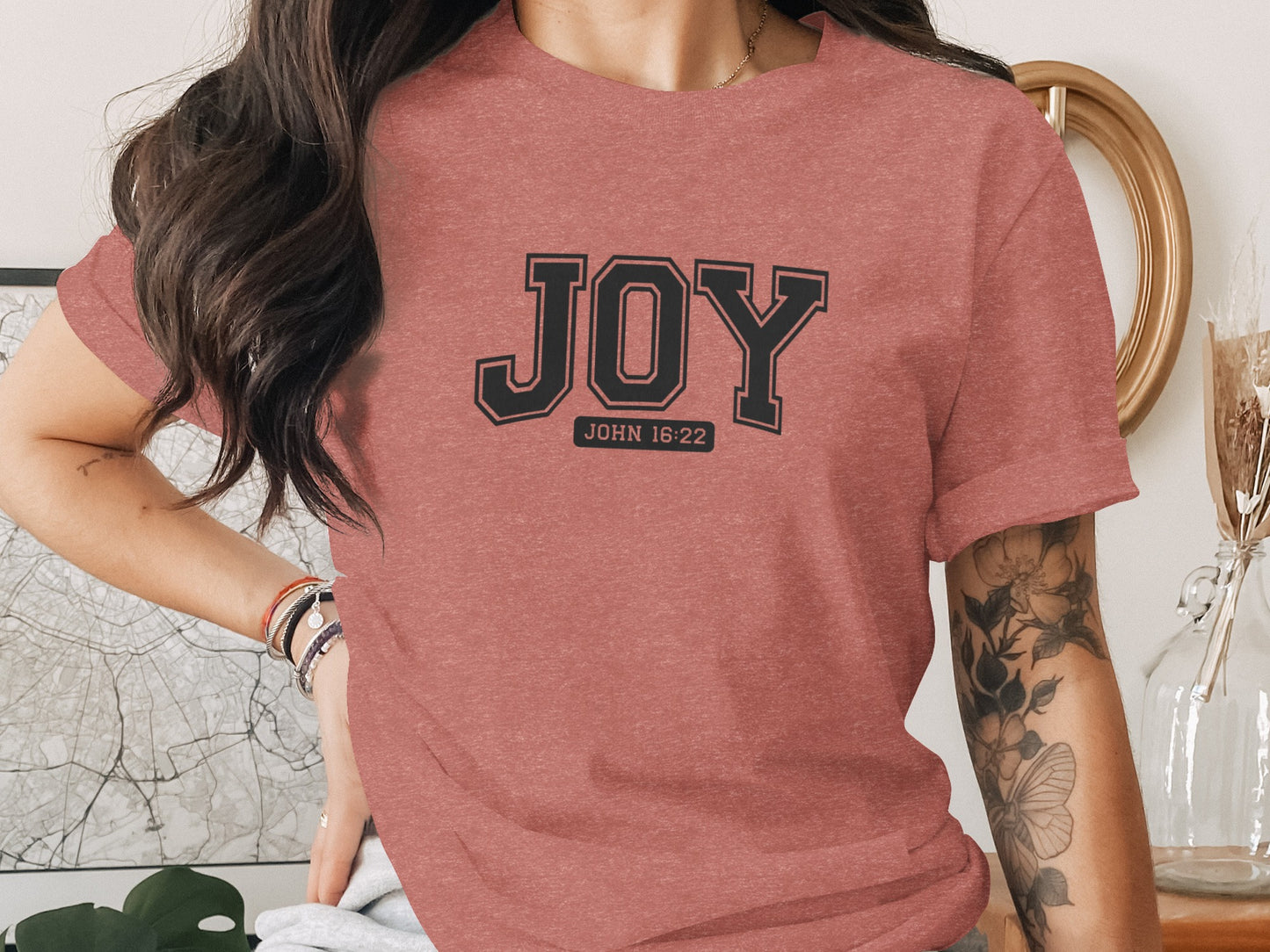 JOY John 16:22 Graphic Tee Inspirational Quote Design