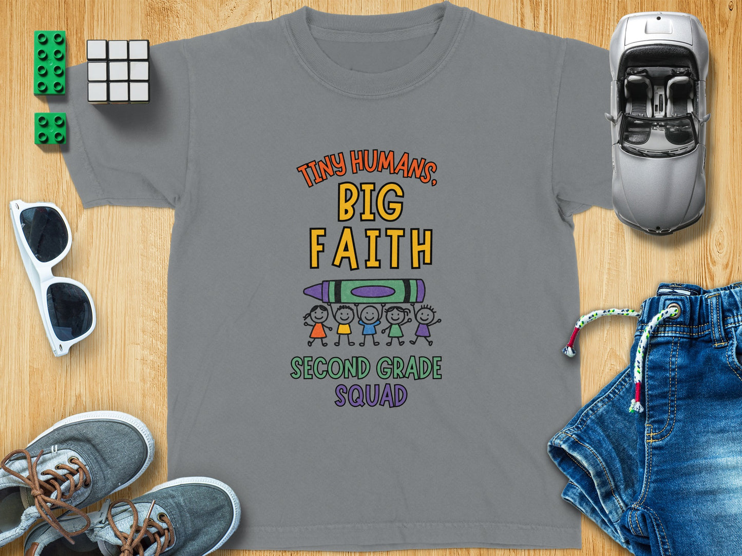 Tiny Humans Big Faith Second Grade Squad Shirt