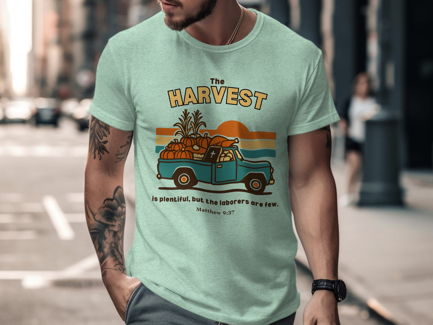 The Harvest Graphic Tee with Vintage Truck Design