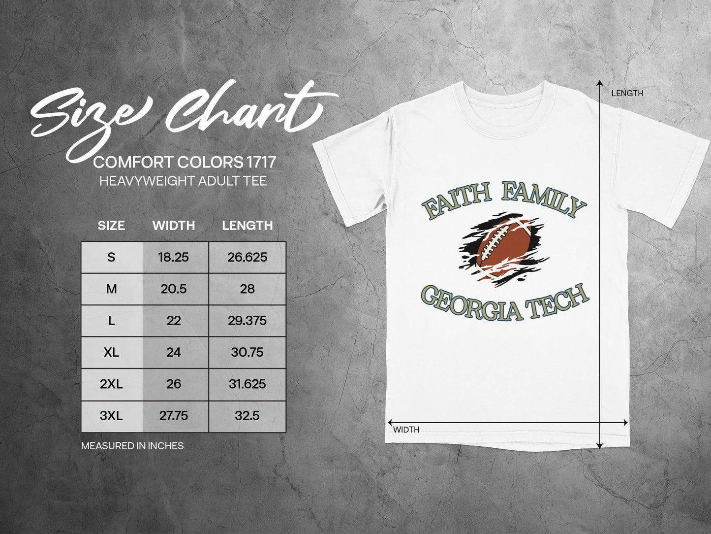 Faith Family Georgia Tech Heavyweight Adult Tee
