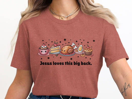 Jesus loves this big back graphic shirt
