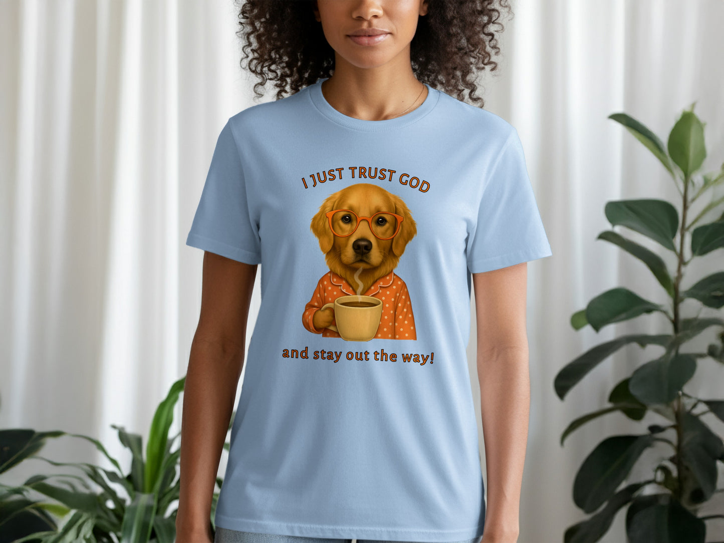 Golden Retriever Trust God Graphic T-shirt