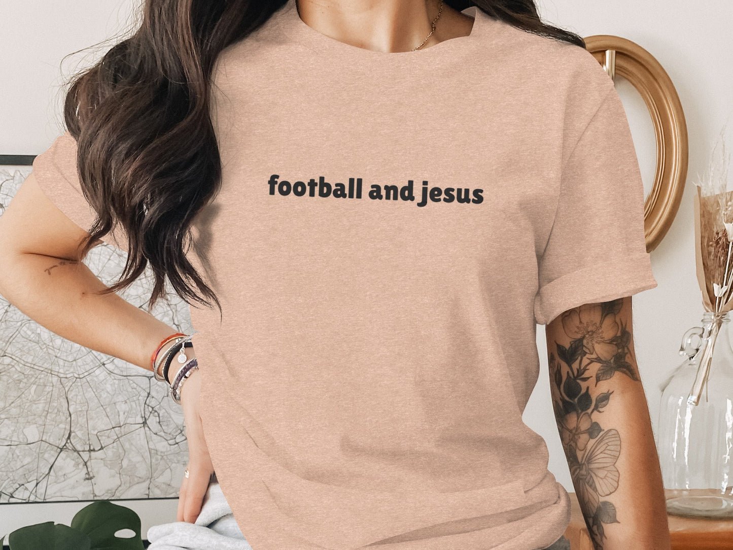 Football and Jesus Graphic Top shirt product