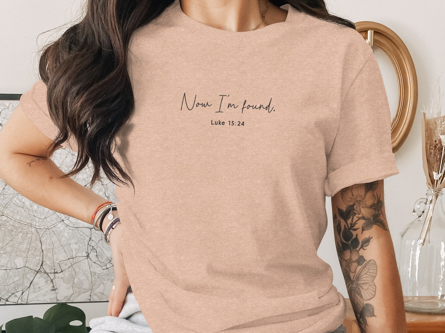 Luke 15 24 Now I'm Found Inscription Shirt product type