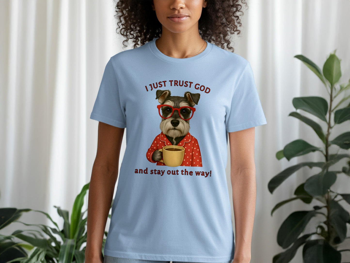 I Just Trust God Dog With Glasses Coffee T-shirt