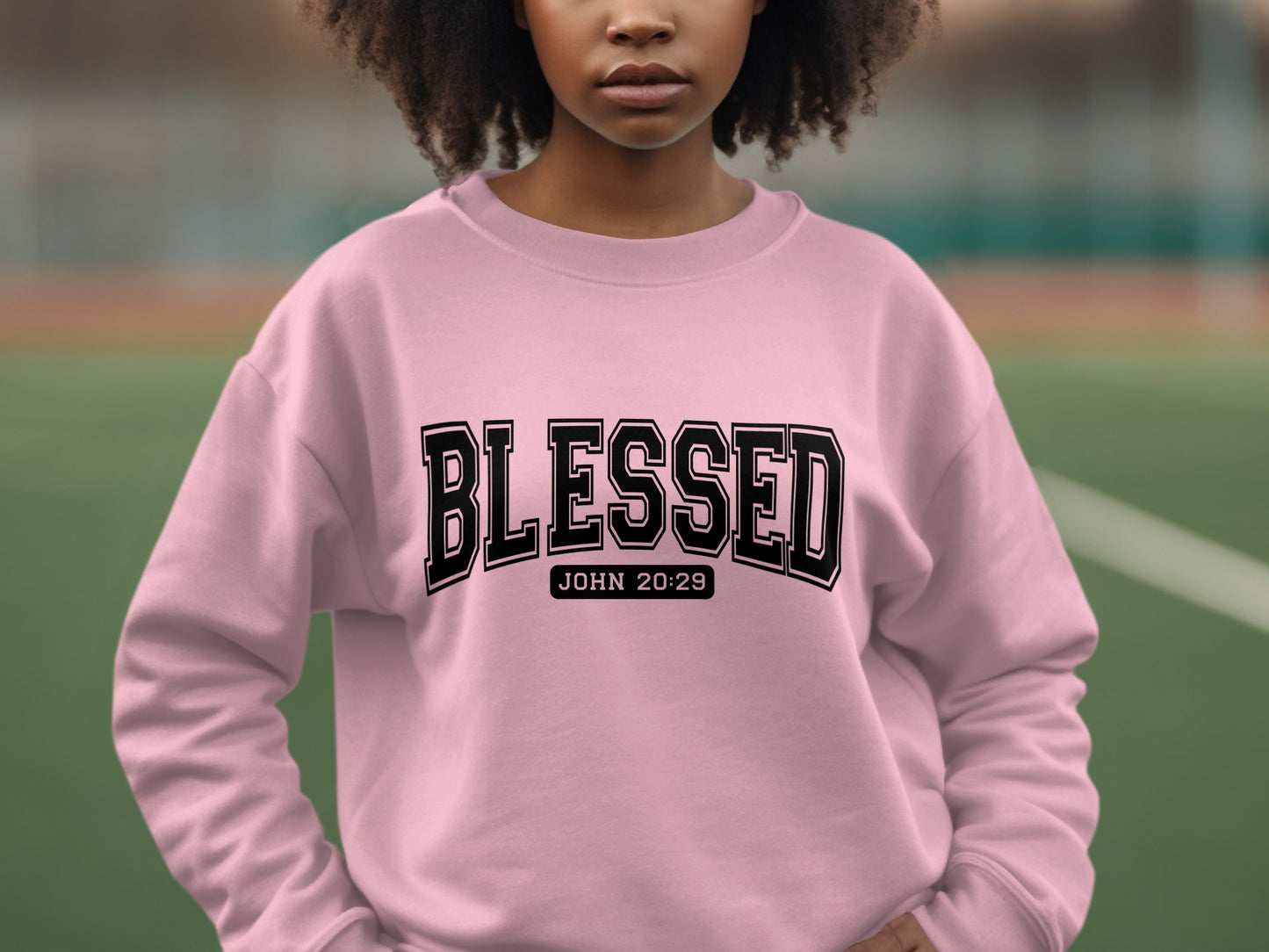Blessed John 20:29 Graphic Sweatshirt Product