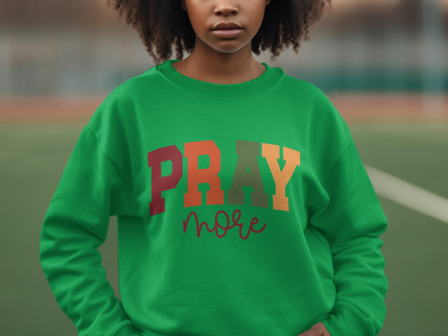 Colorful Pray More Sweatshirt Product