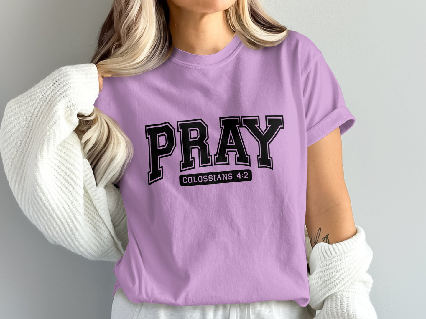 Pray Colossians 4:2 Design T-Shirt Product