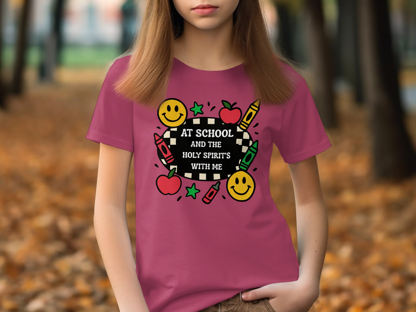 AT SCHOOL AND THE HOLY SPIRIT'S WITH ME shirt