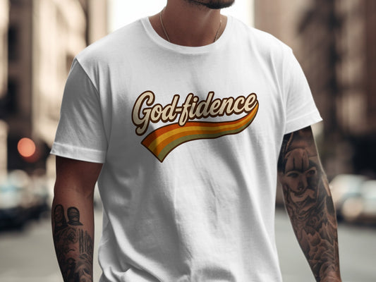 God-fidence Retro Themed Graphic T-shirt product