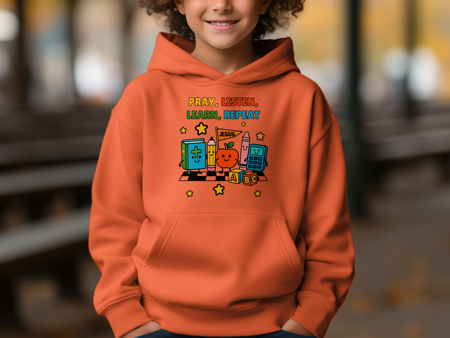 Pray Listen Learn Repeat Inspirational Hoodie