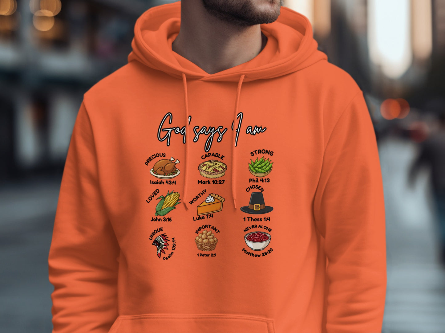 God Says I Am Graphic Hoodie with Inspiring Quotes