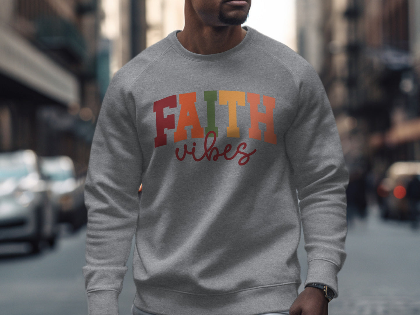 Faith Vibes Colorful Letters Design product
