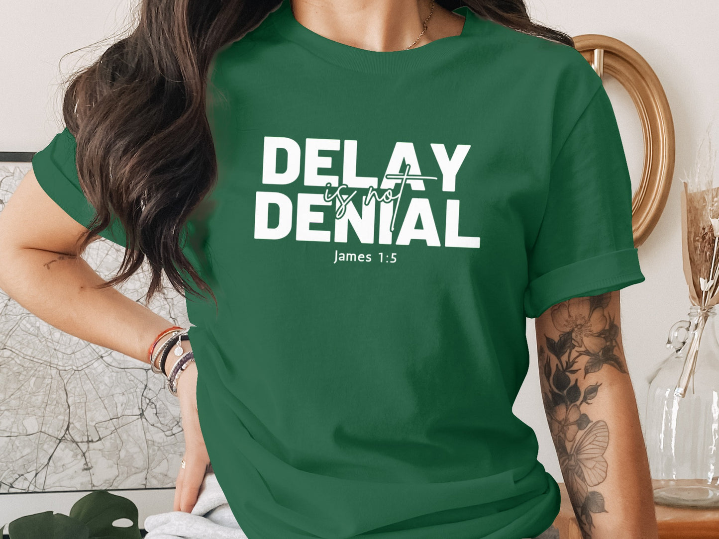 Delay Is Not Denial James 1:5 Print Tee shirt product