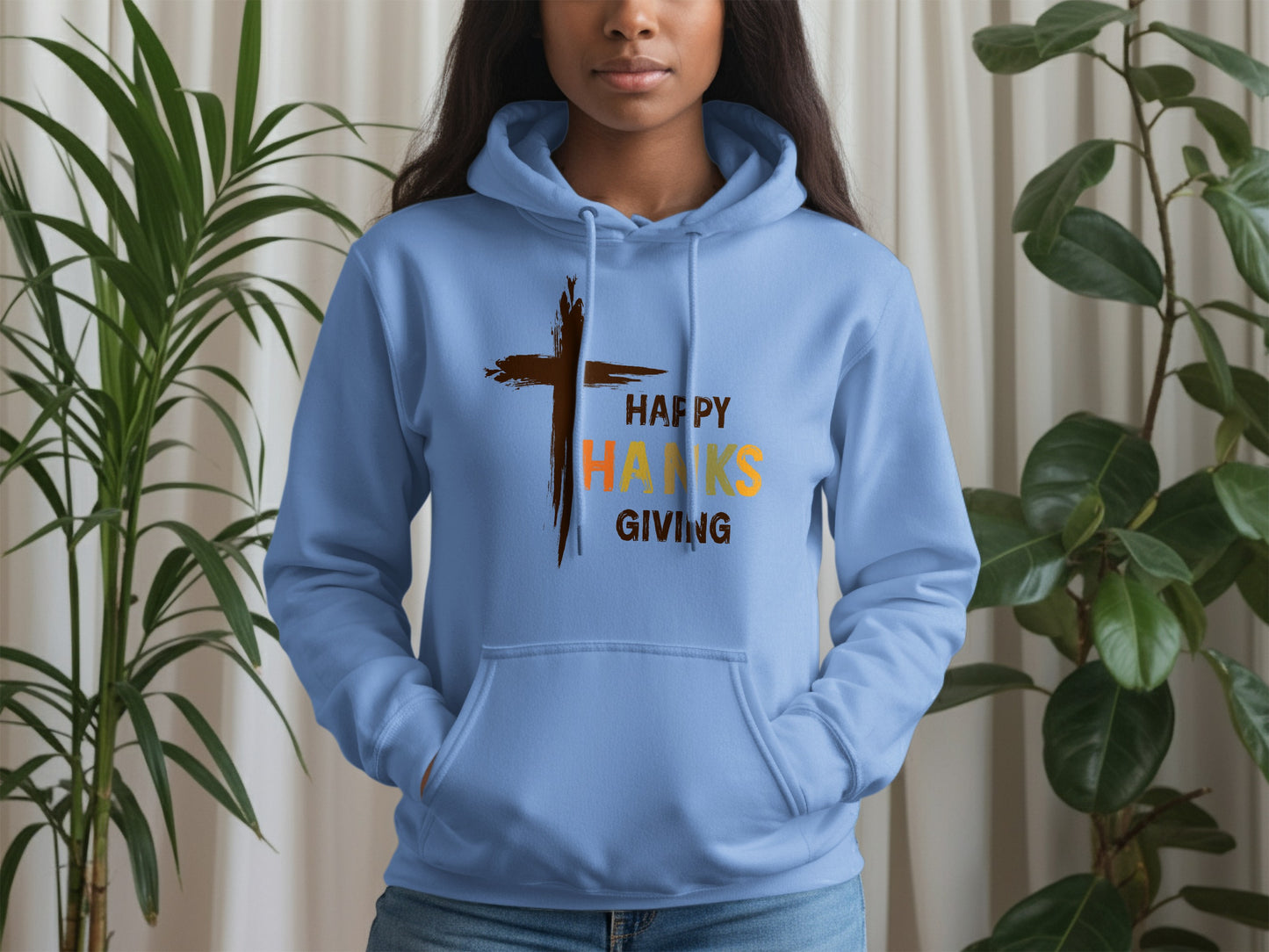 Happy Thanks Giving Cross Hoodie for Thanksgiving