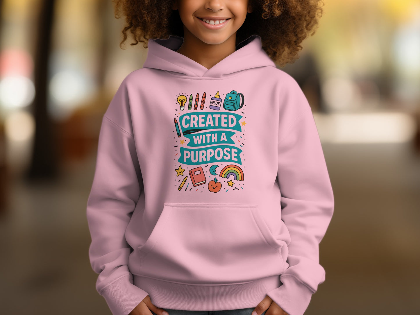 Created With A Purpose Colorful Kids Hoodie Product