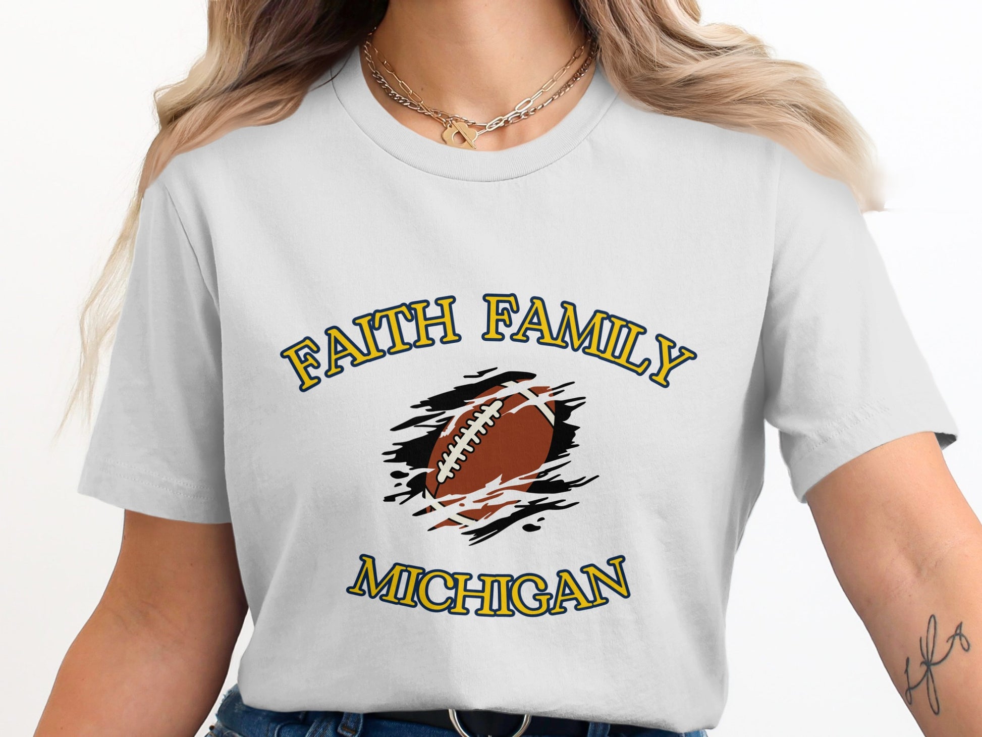 Faith Family Michigan Football Graphic Shirt