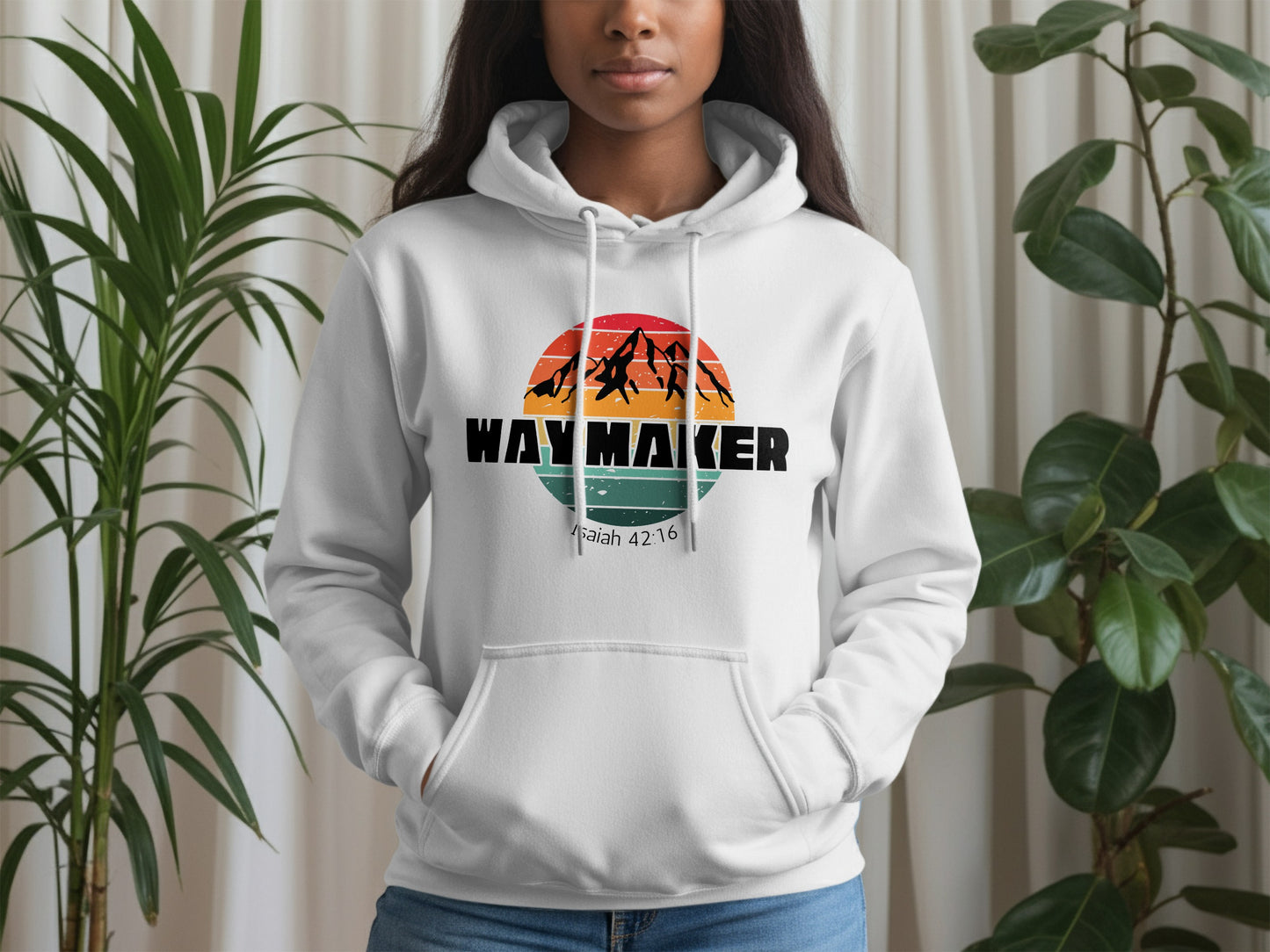 Way Maker Isaiah 43:16 Design on White Hoodie product