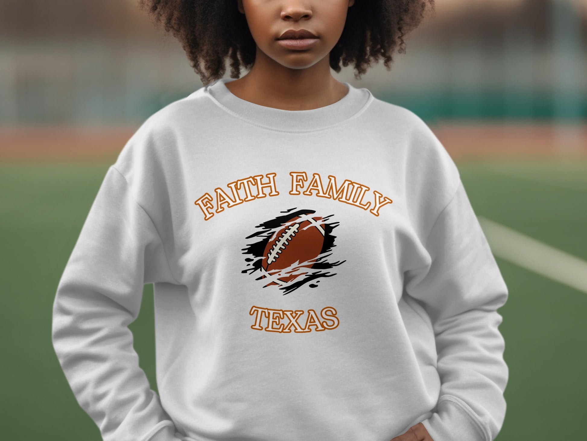 Faith Family Texas Football Themed Sweatshirt product