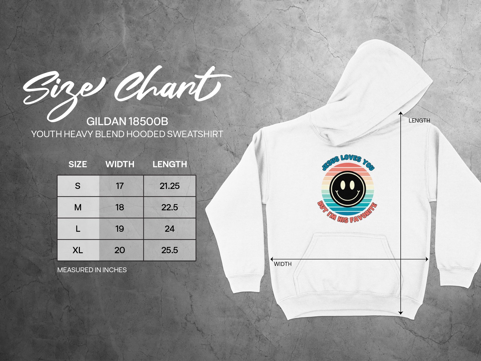 Smiling Face Jesus Loves You Youth Sweatshirt