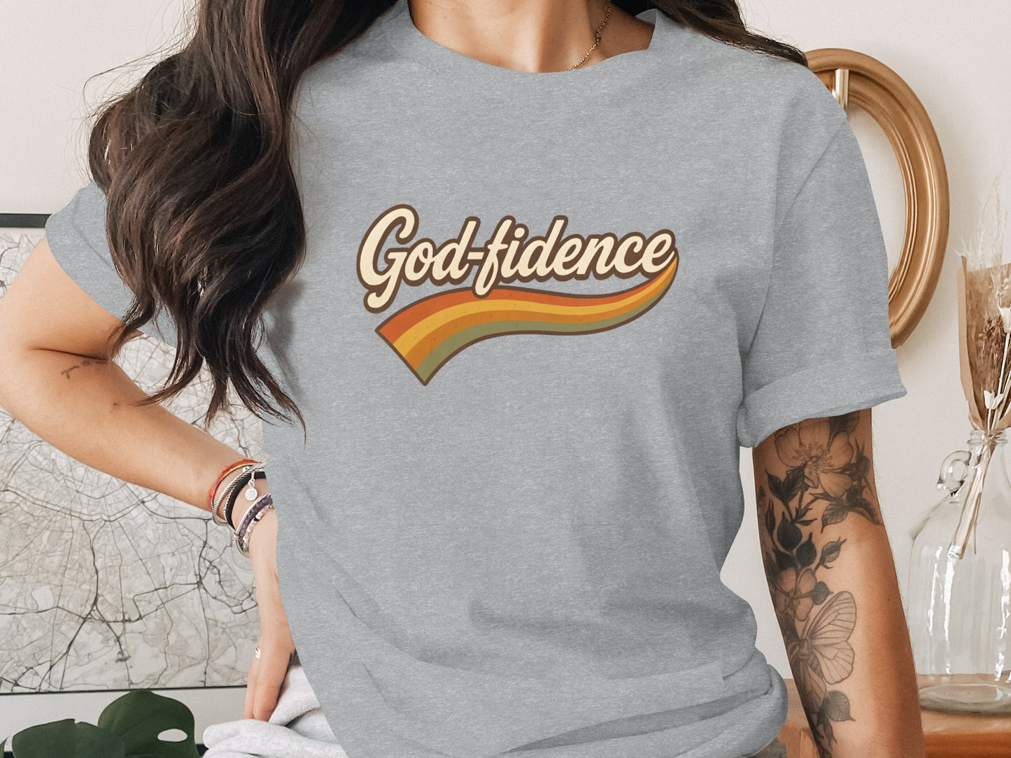 God-fidence retro graphic tee shirt product type