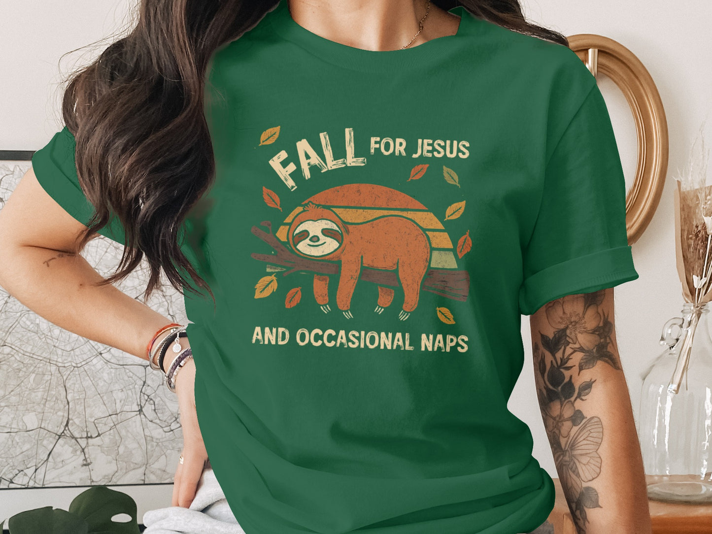 Fall For Jesus And Occasional Naps Graphic Tee