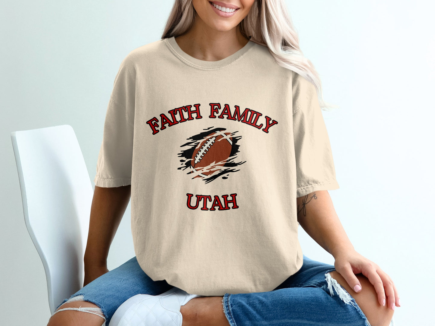 Faith Family Utah Football Graphic Tee