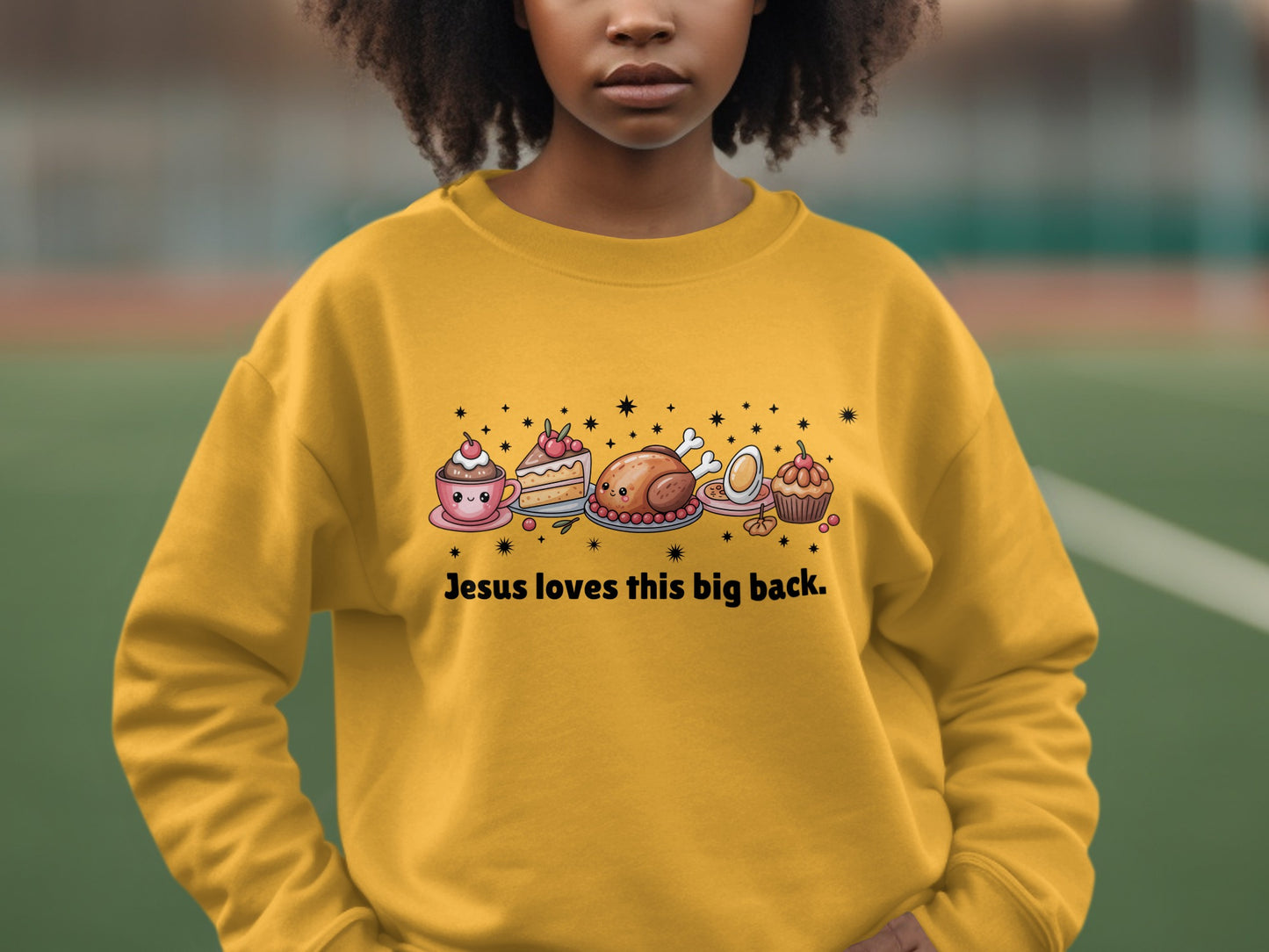 Jesus Loves This Big Back Sweatshirt Detailed Graphic